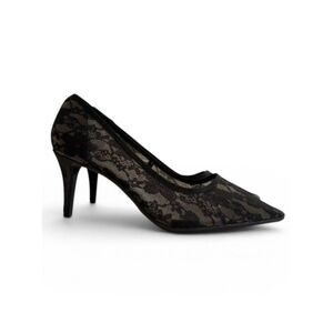 JONES NEW YORK Black Lace Bevery Pointed Toe Stiletto Pumps, NEW! Size 11M